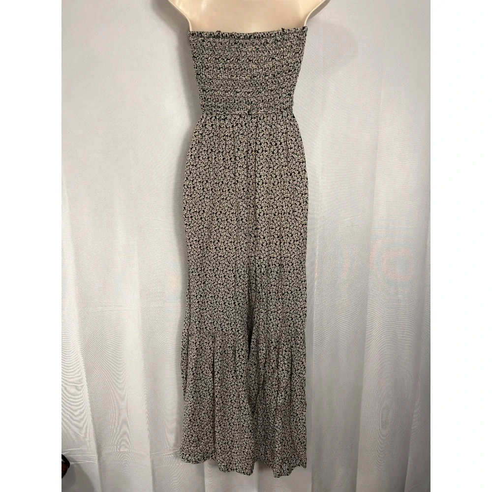 Free People Jumpsuit Smocked Strapless Floral Wide Leg Multi Women XS